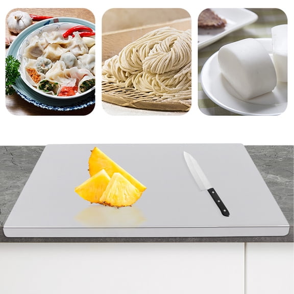 Stainless Steel Cutting Chopping Boards with Front Overhang, Countertop Large Pastry Board for Kitchen