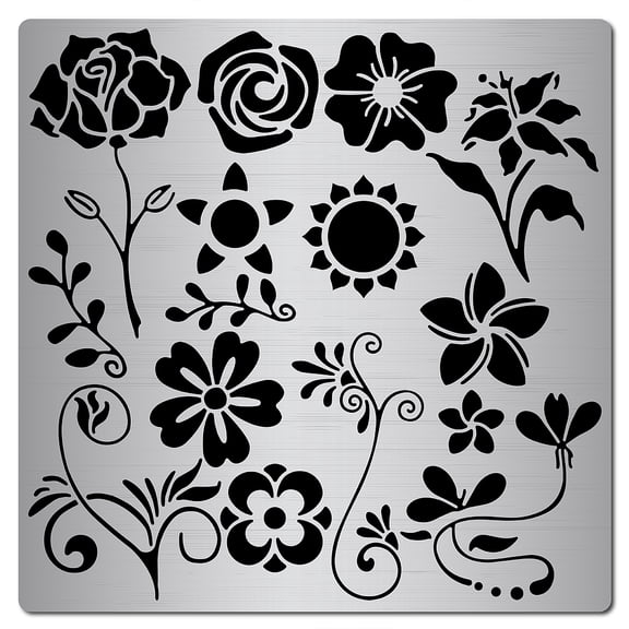 Stainless Steel Cutting Dies Stencils for DIY Scrapbooking/Photo Album Decorative Embossing DIY Paper Card Floral Pattern 16x16x0.05cm DIY