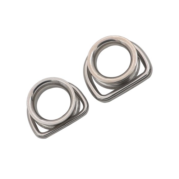 Stainless Steel D Shape Rings Thimble Hardware Outdoor Shade Sail Attachment Fitting 2 Piece Set for Patio Dock Canopy Use