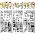 thumbnail image 1 of Stainless Steel DIY Nail Art Templates Template Tool Rectangle Bird 12x6cm 3pcs/set, 1 of 7