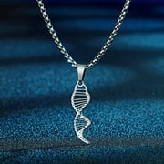 Stainless Steel DNA Pendant Simple Charm Necklace Party Accessories