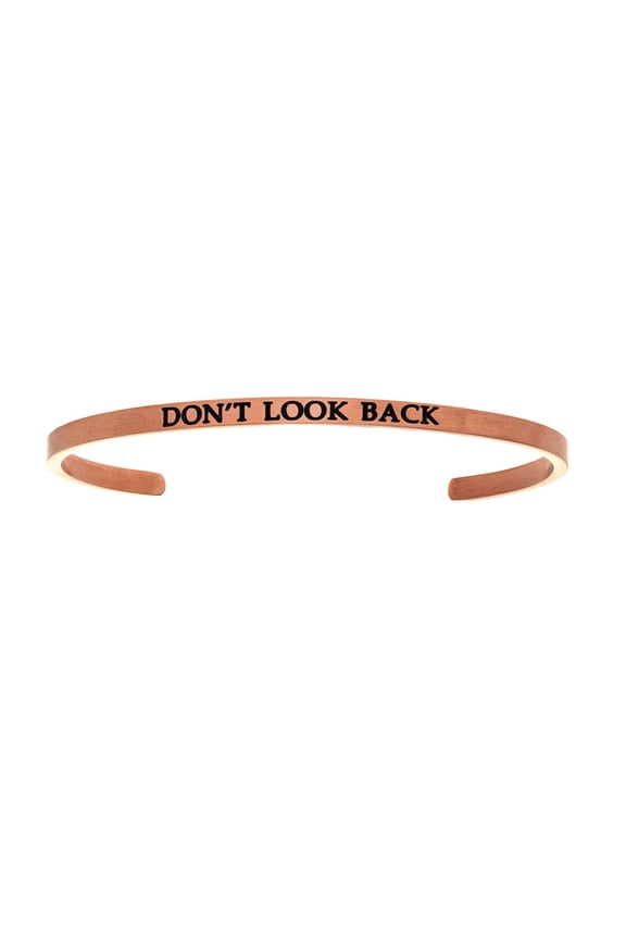 Stainless Steel DONT LOOK BACK Diamond Accent Cuff Bangle Bracelet, 7