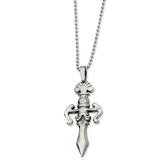 Stainless Steel Dagger 24in Necklace; 24 inch; for Adults and Teens; for Women and Men