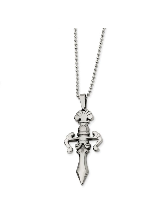 Stainless Steel Dagger 24in Necklace; 24 inch; for Adults and Teens; for Women and Men