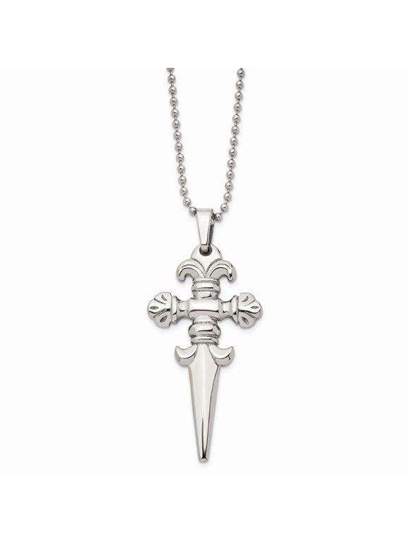 Stainless Steel Dagger 24in Necklace; 24 inch; for Adults and Teens; for Women and Men
