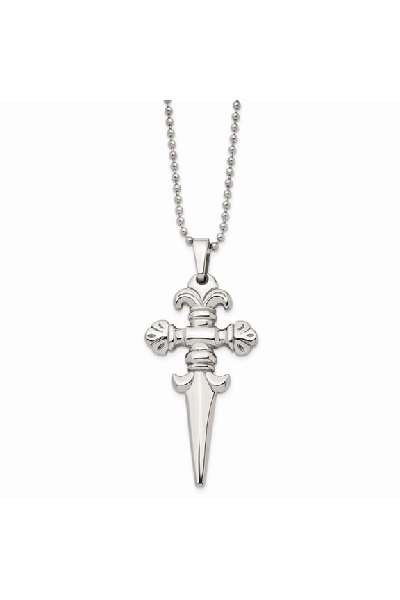 Stainless Steel Dagger 24in Necklace; 24 inch; for Adults and Teens; for Women and Men