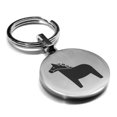 thumbnail image 1 of Stainless Steel Dala Horse Good Luck Charm Round Medallion Keychain Circle Ring, 1 of 2