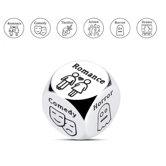 Stainless Steel Decision Dice For Couples Date, Engaging / Interactive Food Activity Position Dice, Gift For Him Her Birthday Valentine's Day Christmas