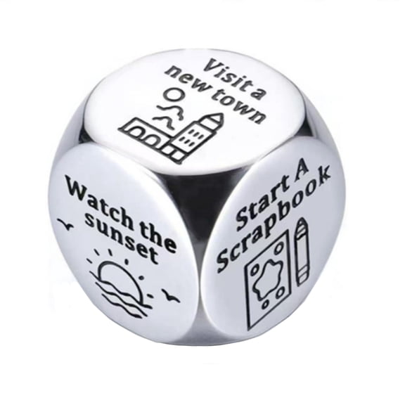 Stainless Steel Decision Dice for Couple Date Night Fun Food and Activity Selection Gift for Anniversary and Valentine Day