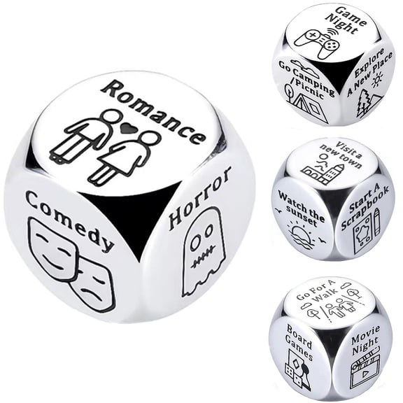 Stainless Steel Decision Dice for Couples – Date Night Decision Making Tool, Fun Gift for Couples D