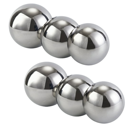 Stainless Steel Decorative Balls, Shiny Decorative Orbs for Centerpiece Decor, 2" Set of 6