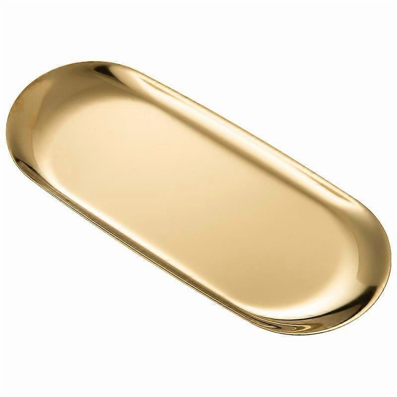 Aodebiao Stainless Steel Decorative Tray, Jewelry Dish Cosmetics Organizer Bathroom Clutter Serving Platter Small Storage Tray Octagonal Storage Gold - View #11
