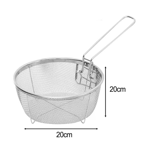 Ruibeauty Stainless Steel Deep Fry Basket Round Wirepresentation With Detachable Handle