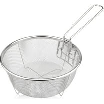 Stainless Steel Deep Fry Basket for Frying Serving Food, Multifunctional Fryer Basket with Detachable Handle Fryer for Pot Mini Fish Fry Fryer Strainer with Long Handle Cooking Tool (Round/7.9 Inch)