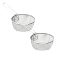 thumbnail image 1 of Stainless Steel Deep Fry Baskets with Handle, Multifunctional Fryer Basket, Round Wire Mesh Fry Basket for Frying, Serving Food,Silver*Two,2Pcs, 1 of 9