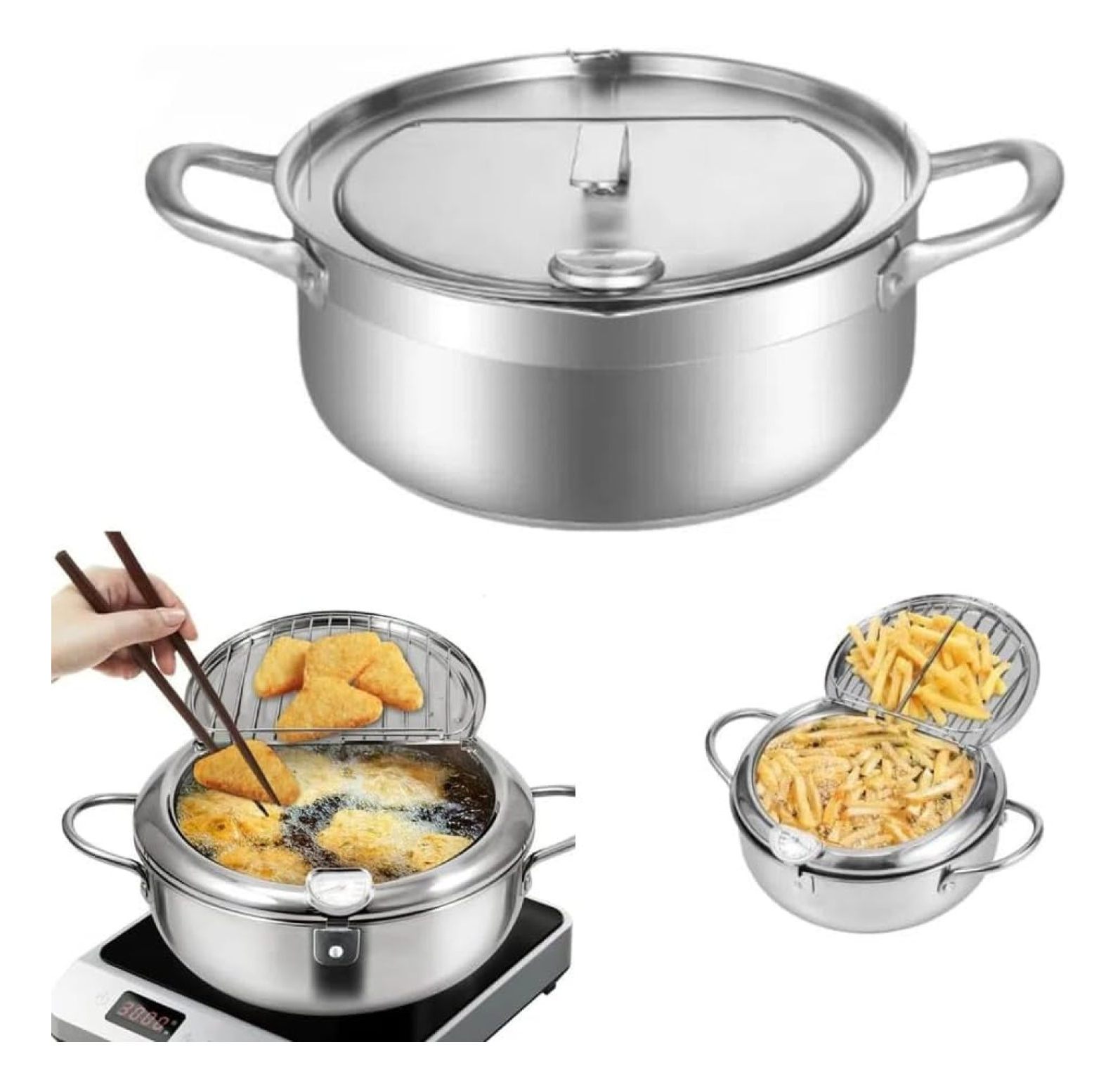 Stainless Steel Deep Fryer, 2025 New Stainless Steel Frying Pot with