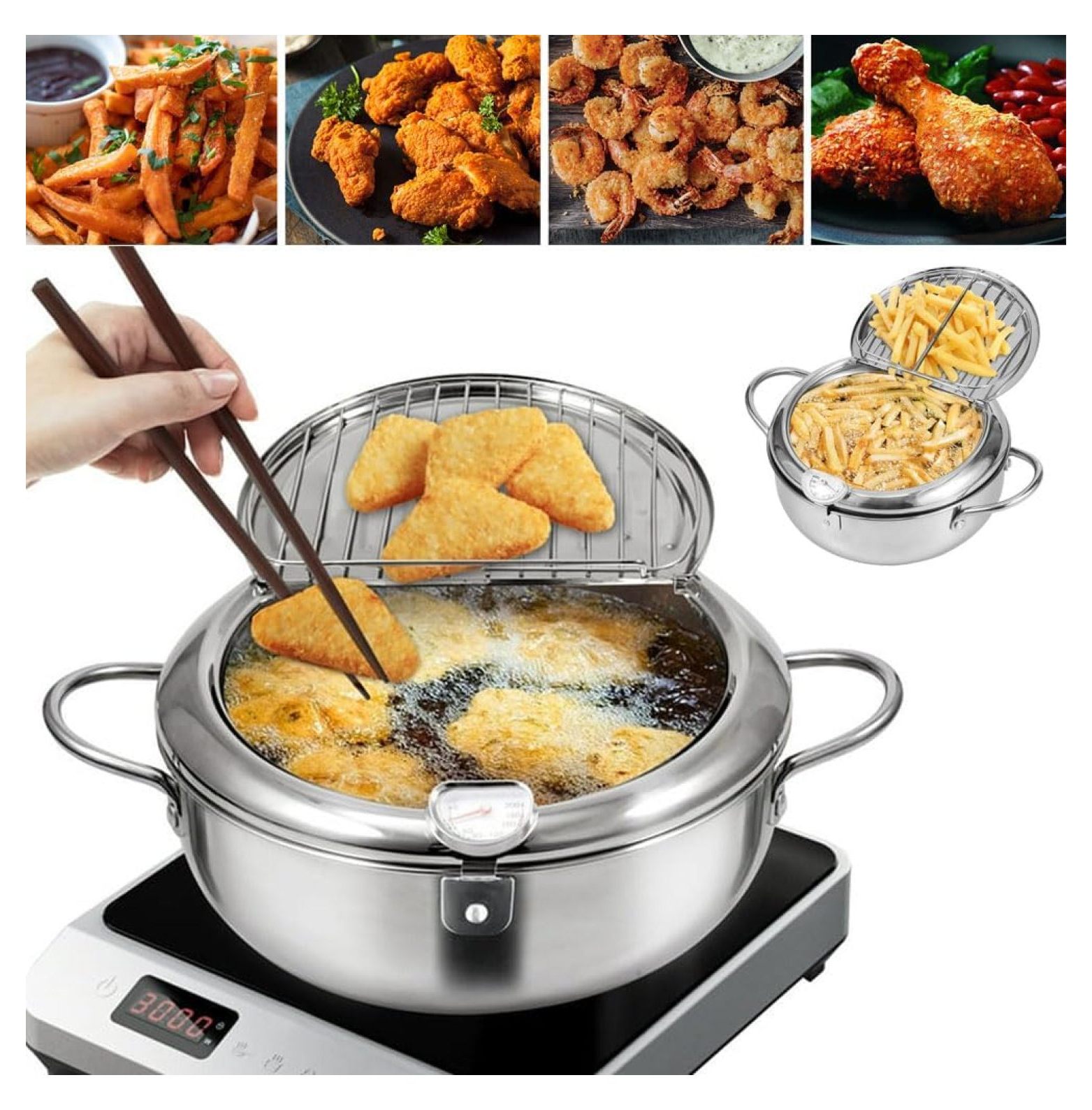 Stainless Steel Deep Fryer, 2025 New Japanese Deep Fryer Pot, Stainless