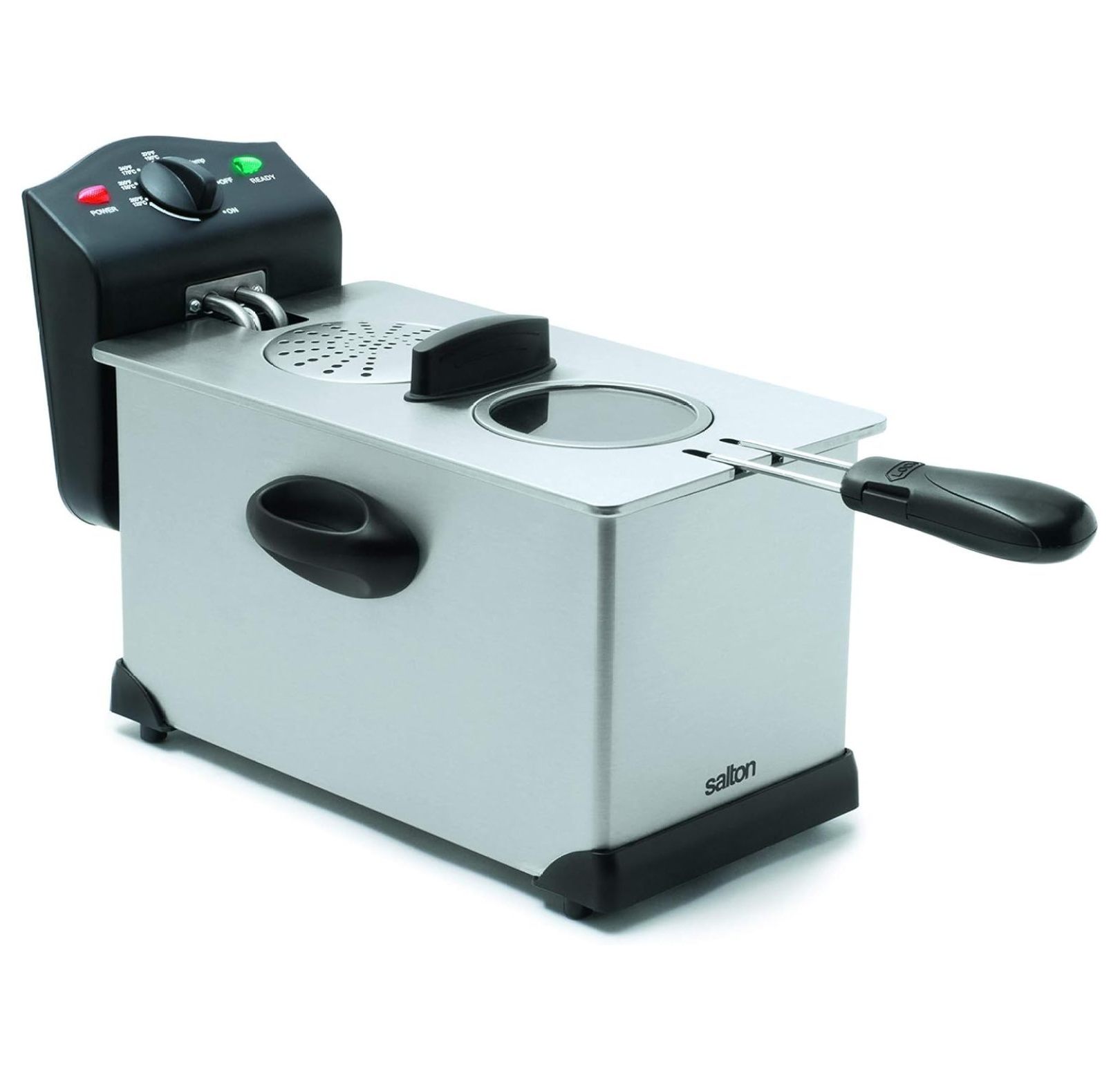 Stainless Steel Deep Fryer, 3 Liter Oil Capacity with Wire Mesh Basket