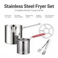thumbnail image 1 of Stainless Steel Deep Fryer Pot Set - 4 Pcs Small Frying Pot with Fry Basket, Steam Rack, Tong, Heavy Duty Home Kitchen French Fries Chicken Fryer Kit, 1 of 7