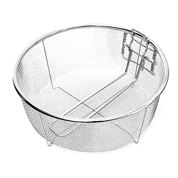 Stainless Steel Deep Frying Basket Round Basket Detachable Handle Strainers Baskets Convenient Cooking Tool for Home Use