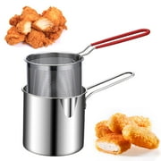 Stainless Steel Deep Frying Pot with Fry Basket Versatile Cooking Pot for Home Restaurant Milk Pan Food Frying Pan Kitchen Supply