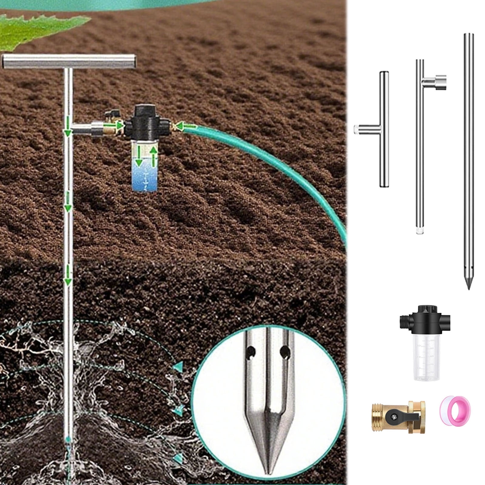 Stainless Steel Deep Root Feeder Tree Watering Wand T-Handle Irrigation ...