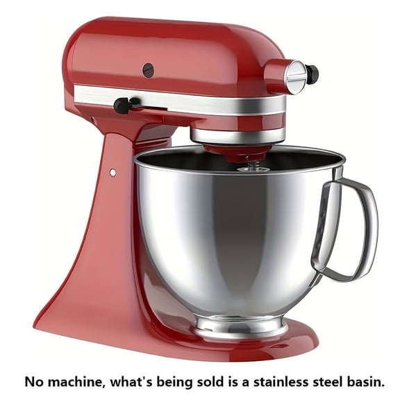 Stainless Steel Deep Splash-Proof Mixer Bowl, Replacement Stand Mixer Accessory for Dough Kneading, Whisking & All Kitchen Mixing Tasks