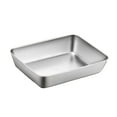 thumbnail image 1 of Stainless Steel Deep Tray Multi Purpose Food Storage Pan Household Serving Plate For Bbq Cold Dishes Kitchen(Silver-25.5Cm), 1 of 2