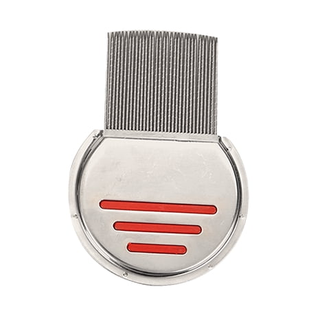 Stainless Steel Density Teeth Hair Lice Comb Dust Free Brush (Red)