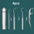 thumbnail image 1 of Stainless Steel Dental Pick Set, Portable Teeth Cleaning Tool Kit, Reusable Tooth Picks with Storage Case for Oral Care, 1 of 9