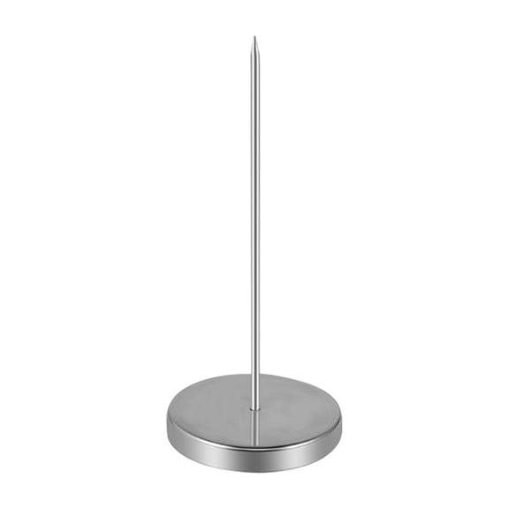 Stainless Steel Desk Receipt Holder Spike, Round Base Paper Ticket Spike Stand, Order Note Memo Check Fork for Restaurant Kitchen Cafe Office Counter, 7cm Base Diameter