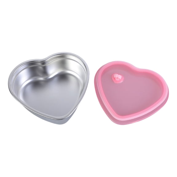 Stainless Steel Dessert Display Bowl Efficient Cake Packaging Holder in Heart Shape Elegant Strawberry Cake Container