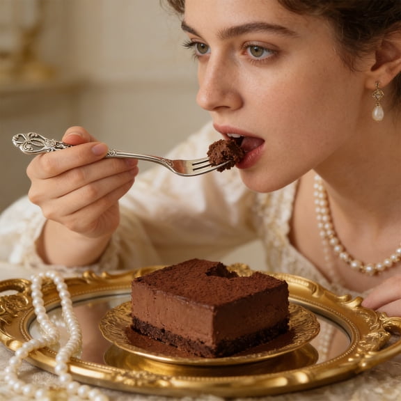 Stainless Steel Dessert Fork 5.11in Hollow Handle Vintage Vintage Tableware Long Handle Spoon For Ice Cream Pudding Yogurt Coffee Tea Kitchen Dining X