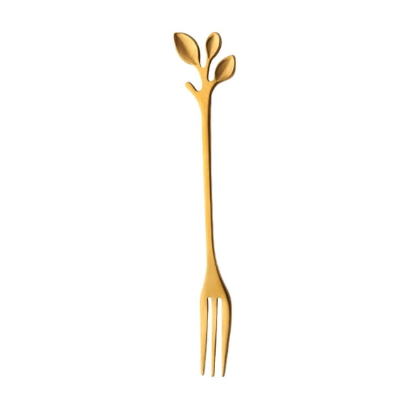 Stainless Steel Dessert Forks Creative Leaf Design Mini Forks for Cake Fruit Ice Cream Tea Party Utensils with Elegant Pattern