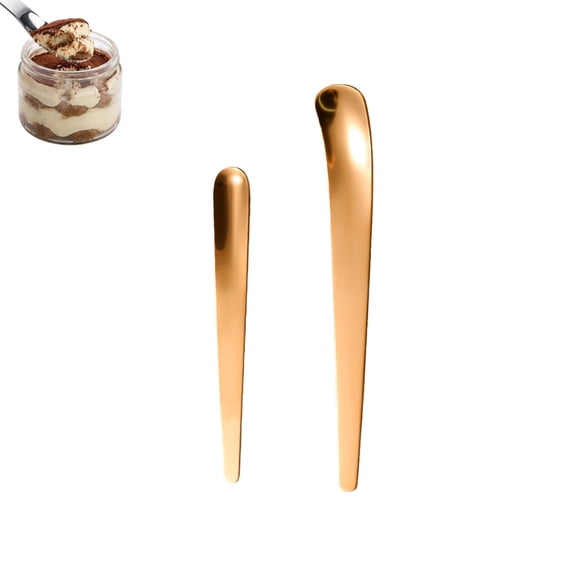 Stainless Steel Dessert Spoon with Long Ergonomic Handle, Thickened Ice Cream Spoon for Scooping, Spreading & Portioning, No-Bend Deep-Bowl Spoon for Deep Jars Yogurt Jam Nut Butter