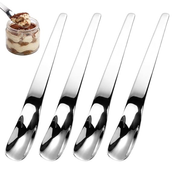 Stainless Steel Dessert Spoon with Long Ergonomic Handle,2