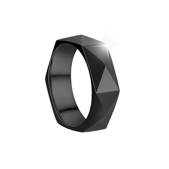 Stainless Steel Diamond Cut Ring Blue Jewelry For Men And Women Sizes 6 7 8 9 10 11 12 Durable Everyday Wear Accessory