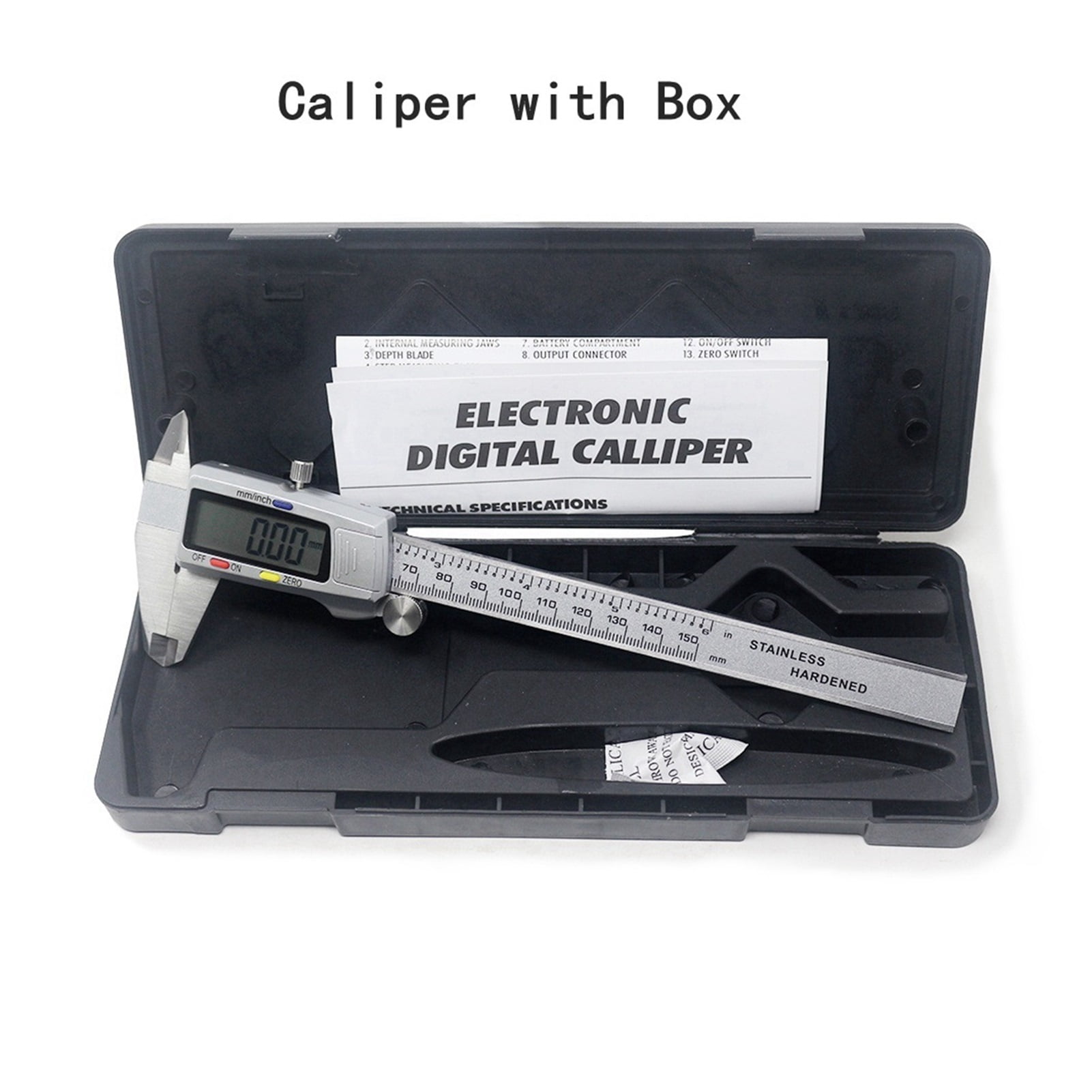 Stainless Steel Digital Caliper 6 Inch 150mm Metal Measuring Instrument Vernier Calipers Measuring Tool ,Easy to Operate