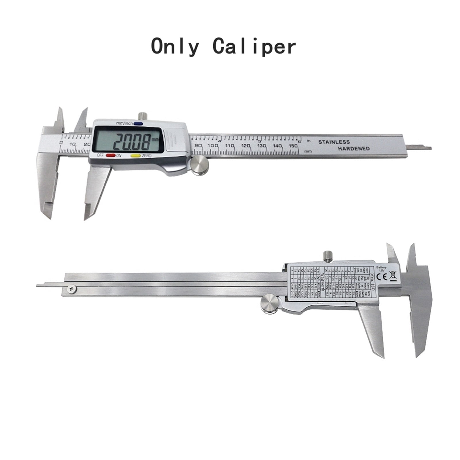 Stainless Steel Digital Caliper 6 Inch 150mm Metal Measuring Instrument ...
