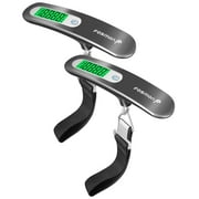 Stainless Steel Digital Luggage Scale with Tare Function and 110lb/50kg Capacity - Silver -2 pack