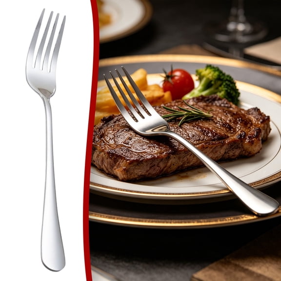 Stainless Steel Dinner Fork 8 Inch Silverware Fork Mirror Polished Food Grade Flatware Dishwasher Safe For Kitchen Restaurant 1PCS