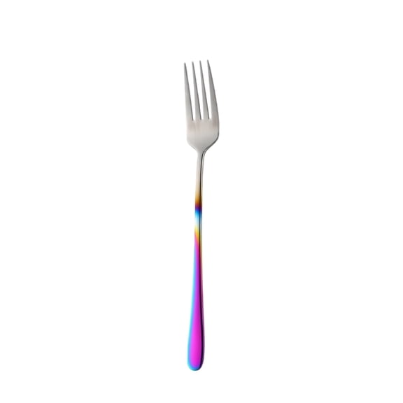 Stainless Steel Dinner Fork with Iridescent Handle Design for Table Setting and Everyday Use Flatware Utensil