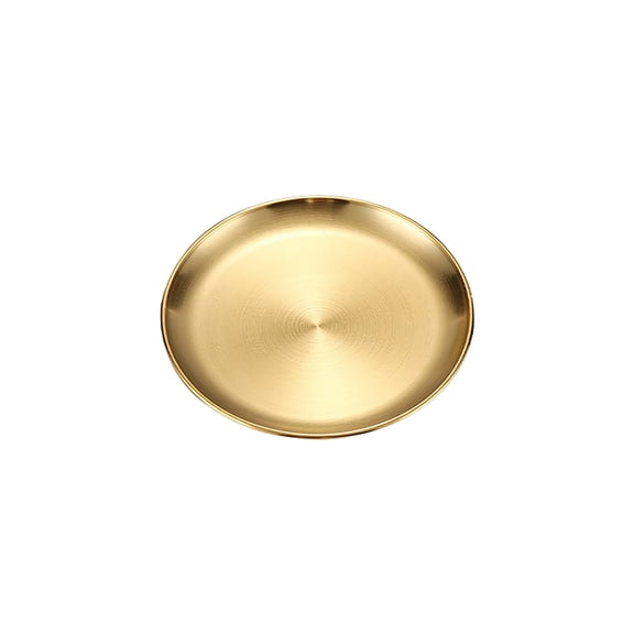 Stainless Steel Dinner Plates, Matte Brushed Textured Plates for BBQ, Grill, Steak, Pasta, Dessert, Restaurant, Home Kitchen, Dishwasher Safe, Heavy Duty Plates