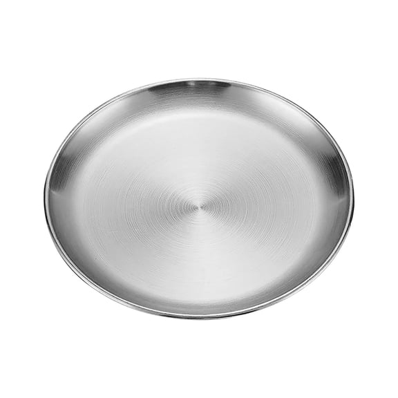 Stainless Steel Dinner Plates, Restaurant Grade Plates, Matte Brushed Textured Surface, Dishwasher Safe Commercial Plates for Kitchen, Catering, Buffet, BBQ, Steakhouse, Diner, Home Use