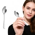 thumbnail image 1 of Stainless Steel Dinner Spoons,Dishwasher Safe Silverware Table Spoons for Home Kitchen, Restaurant & Daily Dining,Flatware Piece, Dining Spoon Utensil,5.5in,1PC, 1 of 9