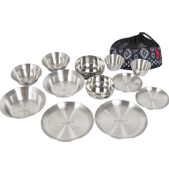 Stainless Steel Dinnerware 12 In 1 Completed Kitchenware Tableware Set For Picnics Barbecue And Everyday Dining Needs