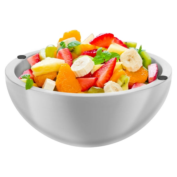 Stainless Steel Dip Chiller Bowl Serving Bowl with Double Walled Ice Cavity Insulated Etch Resistant Robust Long Service Life for Party Gatherings