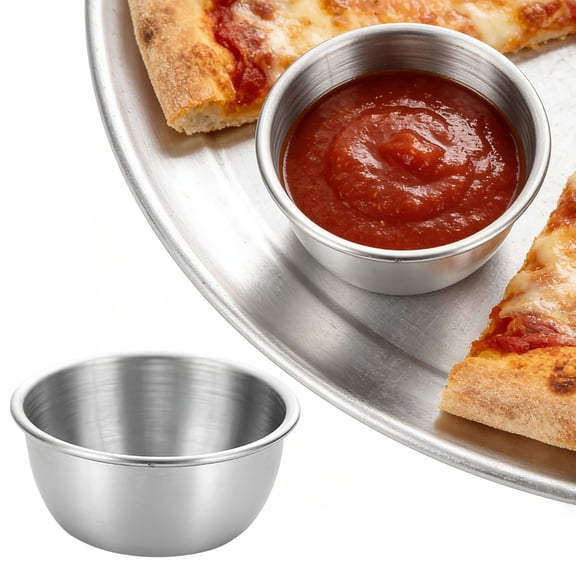 Stainless Steel Dipping Sauce Cup, Small Dipping Bowl Sauce Dish, Reusable Metal Condiment Cup, Small Round Au Jus Cup for Home, Restaurant, Dishwasher Safe
