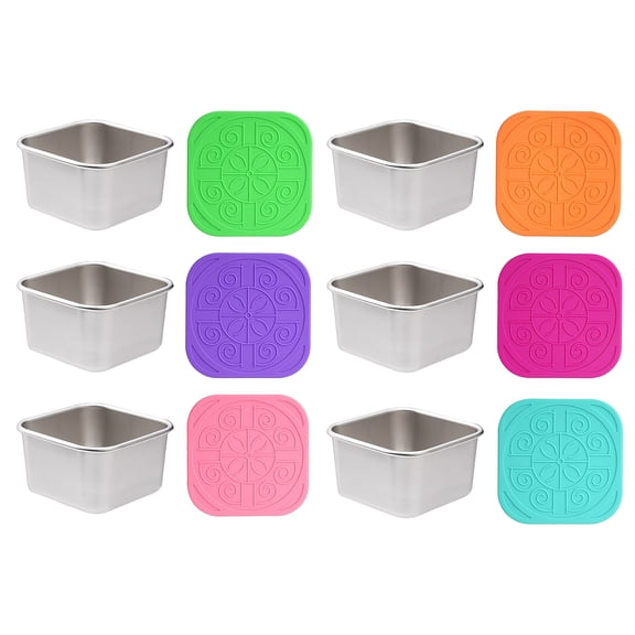 Stainless Steel Dipping Sauce Dishes 60Ml 6-Piece, Stackable Small Containers With Lids, Food Storage Containers For Kitchen, Condiment Ramekins For Parties,