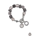 thumbnail image 1 of Stainless Steel Disc Sisters are Best Friends Forever Black Pebble Bead Charm Bracelet, 1 of 1